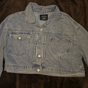 Ashley By 26 International Light Blue Denim Jacket with Heart Accent